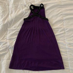 Express Embellished Sleeveless Purple Mini Dress